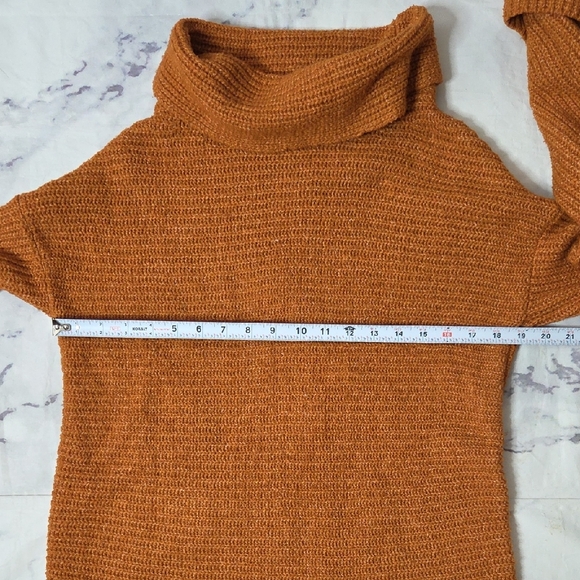 Pilcro Cowl Neck Sweater in Burnt Orange - Picture 4 of 7